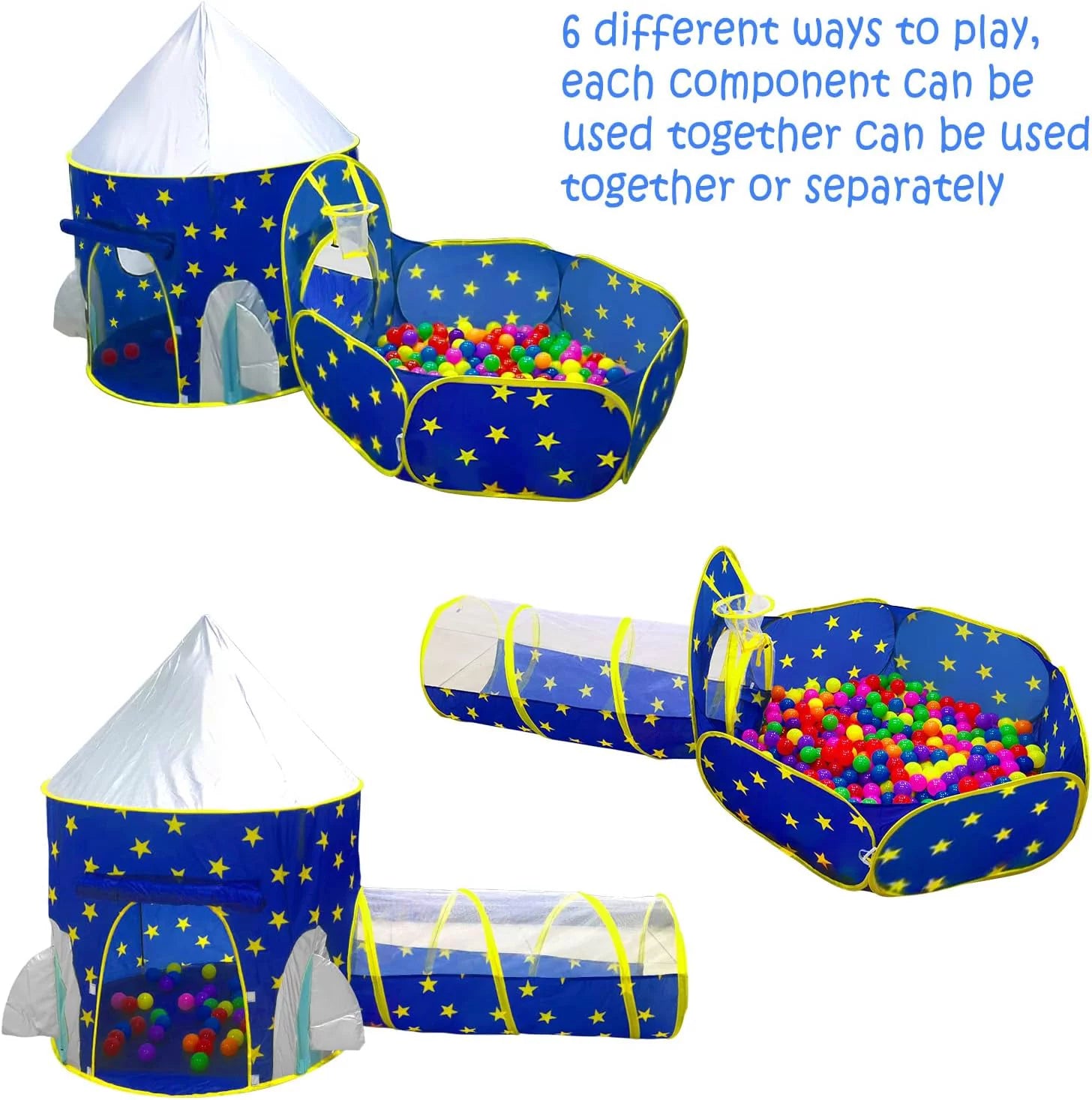 3-in-1 Kids Play Tent with Tunnel & Ball Pit – Indoor/Outdoor Toy (without Ball )