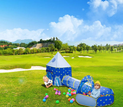 3-in-1 Kids Play Tent with Tunnel & Ball Pit – Indoor/Outdoor Toy (without Ball )