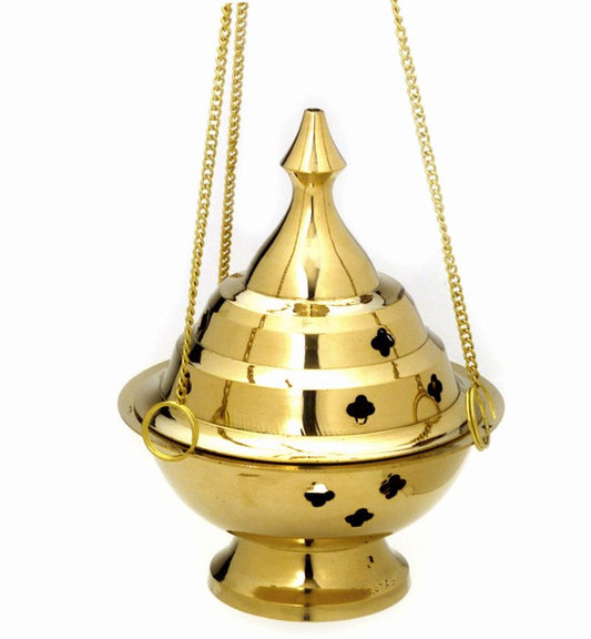 5-Inch Hanging Brass Incense Burner